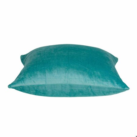 Homeroots 18 x 7 x 18 in. Transitional Aqua Solid Pillow Cover with Poly Insert 334005